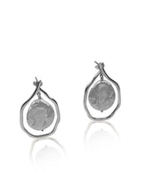 Load image into Gallery viewer, BAROQUE COIN PEARL FREE-FORM EARRINGS 
