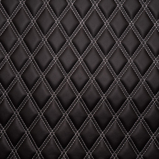 Black Quilted Leatherette Fabric, Livingstone Textiles
