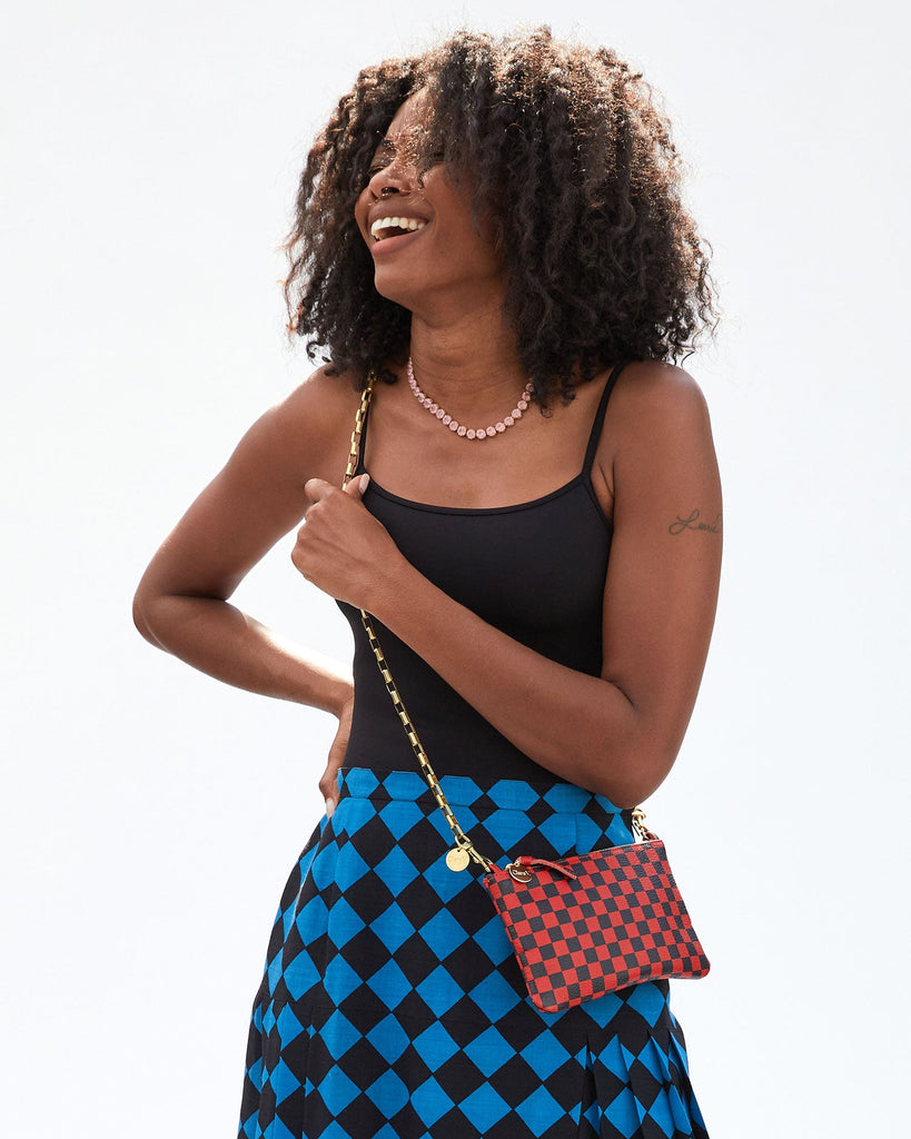 Clare V. Checked Midi Sac Crossbody Bag