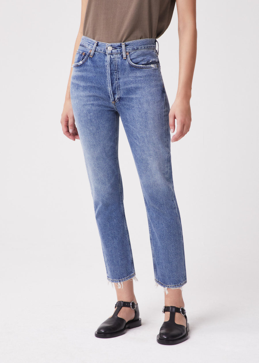 Agolde | Riley High Rise Straight Crop Jeans in Frequency – Cameron Marks