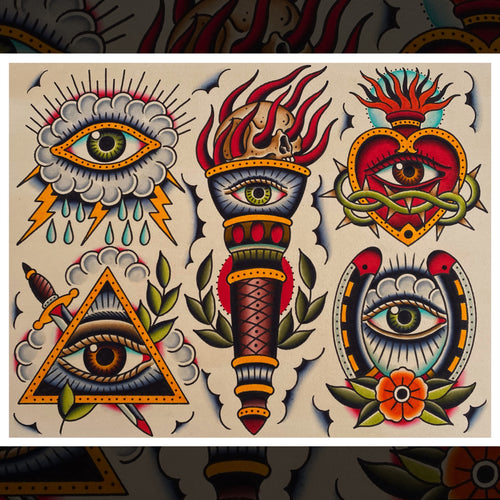 american traditional eye tattoo