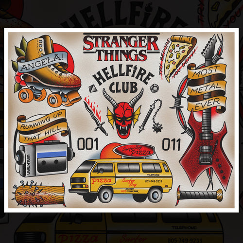 I made some digital Stranger Things tattoo flash  rStrangerThings