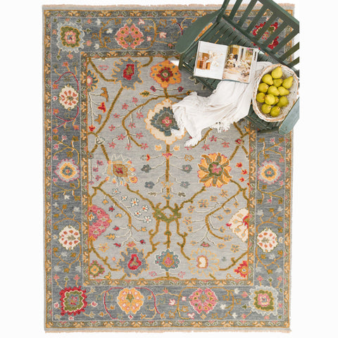 Capel Rugs Worcester Light Blue Variegated Country Rectangle Braided Area  Rug