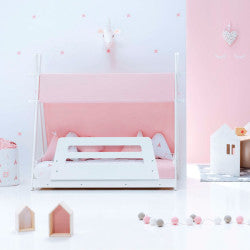 Cama Montessori estilo indiana rosa