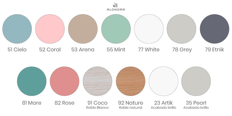 carta de colores diseño de cunas personalizadas Alondra