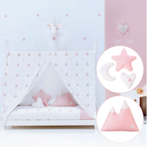 Indiana pink Alondra cushions for Nordic baby room decoration