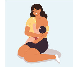 cómo dar pecho al bebé posición cuna cruzada