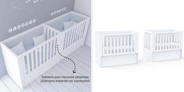 Cuna gemelar convertible 60x120 cm en blanco · Duplo