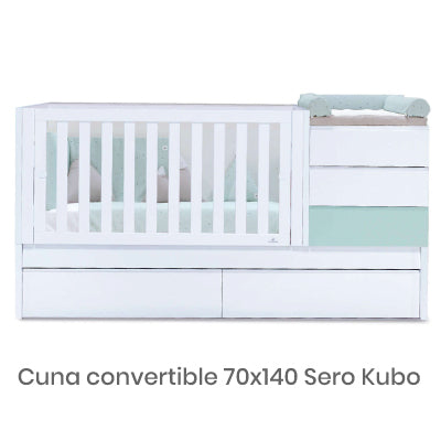 How to fit the bumper in the convertible crib 70x140 without raling