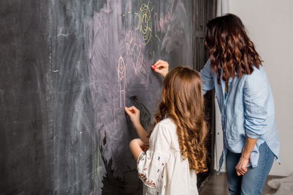 how to decorate a children's playroom with a chalkboard wall