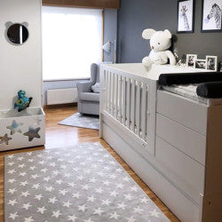 Children's bedroom with evolving crib and matching wardrobe