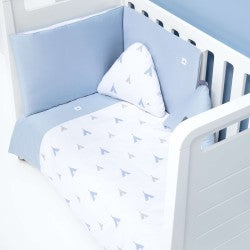 Indiana style crib textile blue