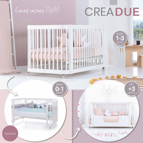 Cuna Evolutiva Montessori Crea Due Nomad Alondra 70x140