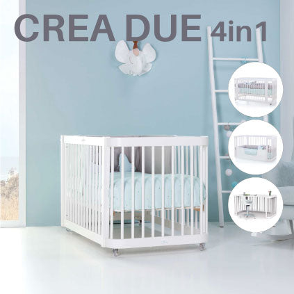 White convertible co-sleeping crib