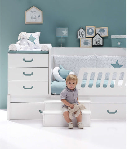 Cunas Convertibles 5 En 1 Cama Para Bebes De Madera Baby Crib With Drawer