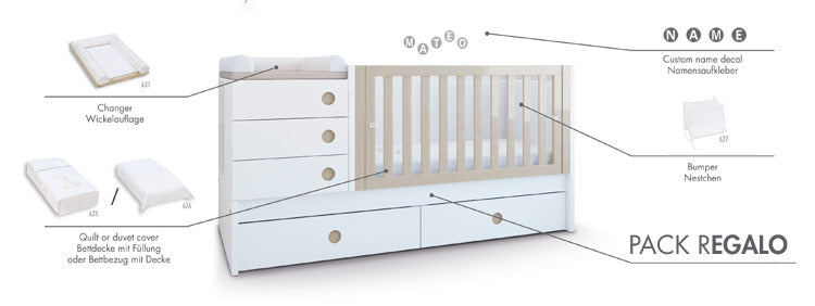 New textile packs for Alondra convertible cribs