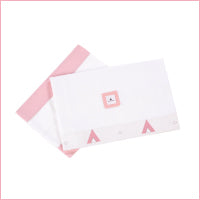 white and pink children's sheets