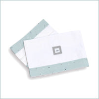 white and mint children's sheets