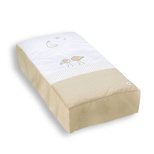 Beige changing mat for convertible cribs 60x120cm with removable cover