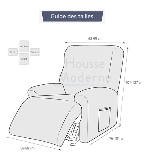 Guide des tailles Housse Fauteuil Relax | Housse Moderne