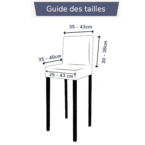 Guide des tailles housses tabouret de bar | Housse Moderne