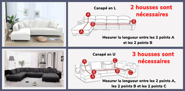 Comment mesurer un canapé d’angle pour une housse ?  | Housse Moderne