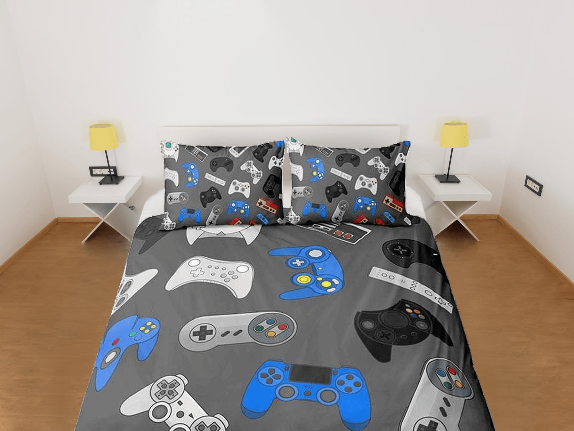 Next level gamer bedding black duvet cover, video gamer boyfriend gift