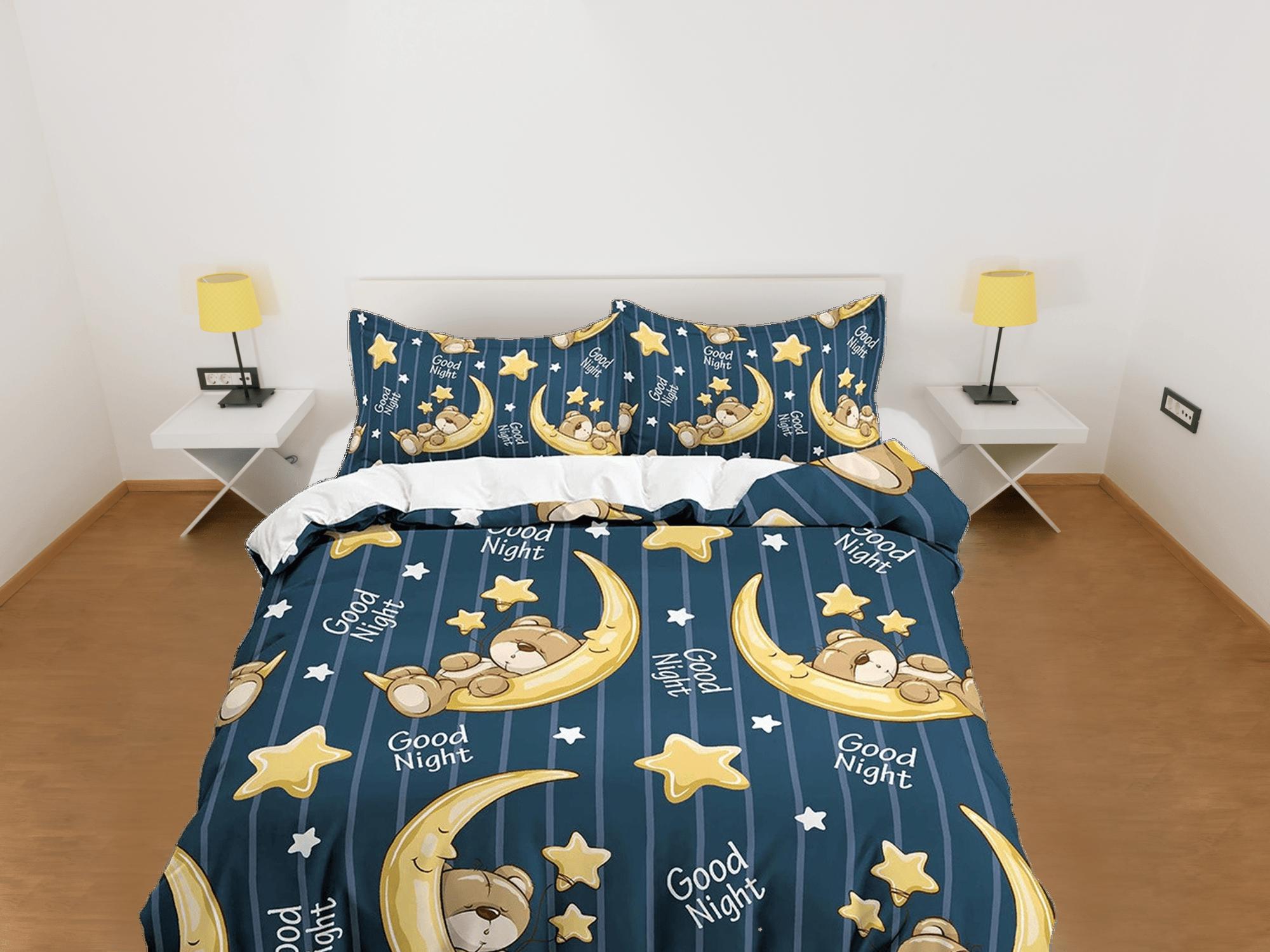 Snow Polar Bear Dark Blue Bedding, Duvet Cover Set & Pillowcase, Zippe