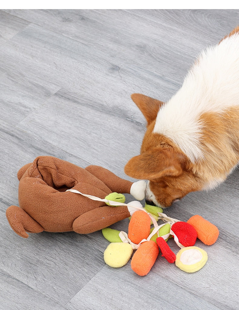 snuffle chicken dog toy