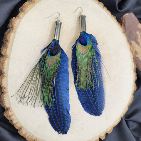 Bohemian BOHO Real Peacock Feather Earrings Ear Ring Long Dangle Festival |  eBay