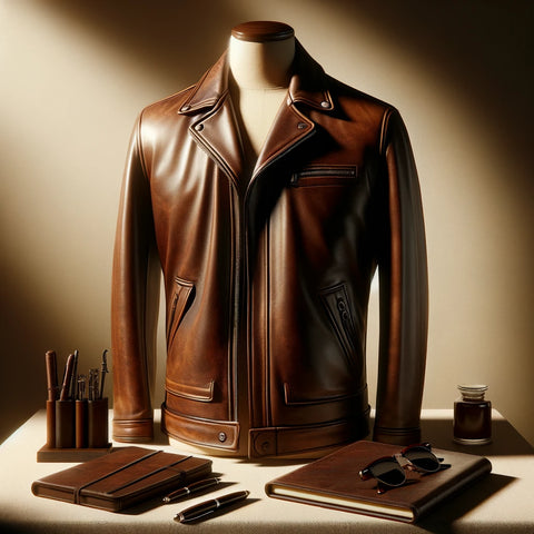 Old school brown leather jacket