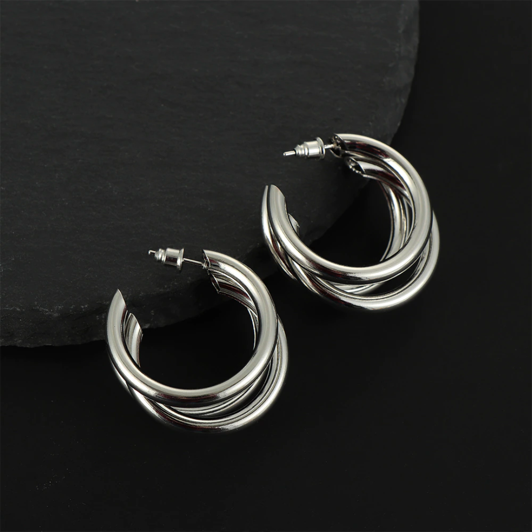 Sterling Silver 'Triplo Ciclo' Earrings | My Charming Me