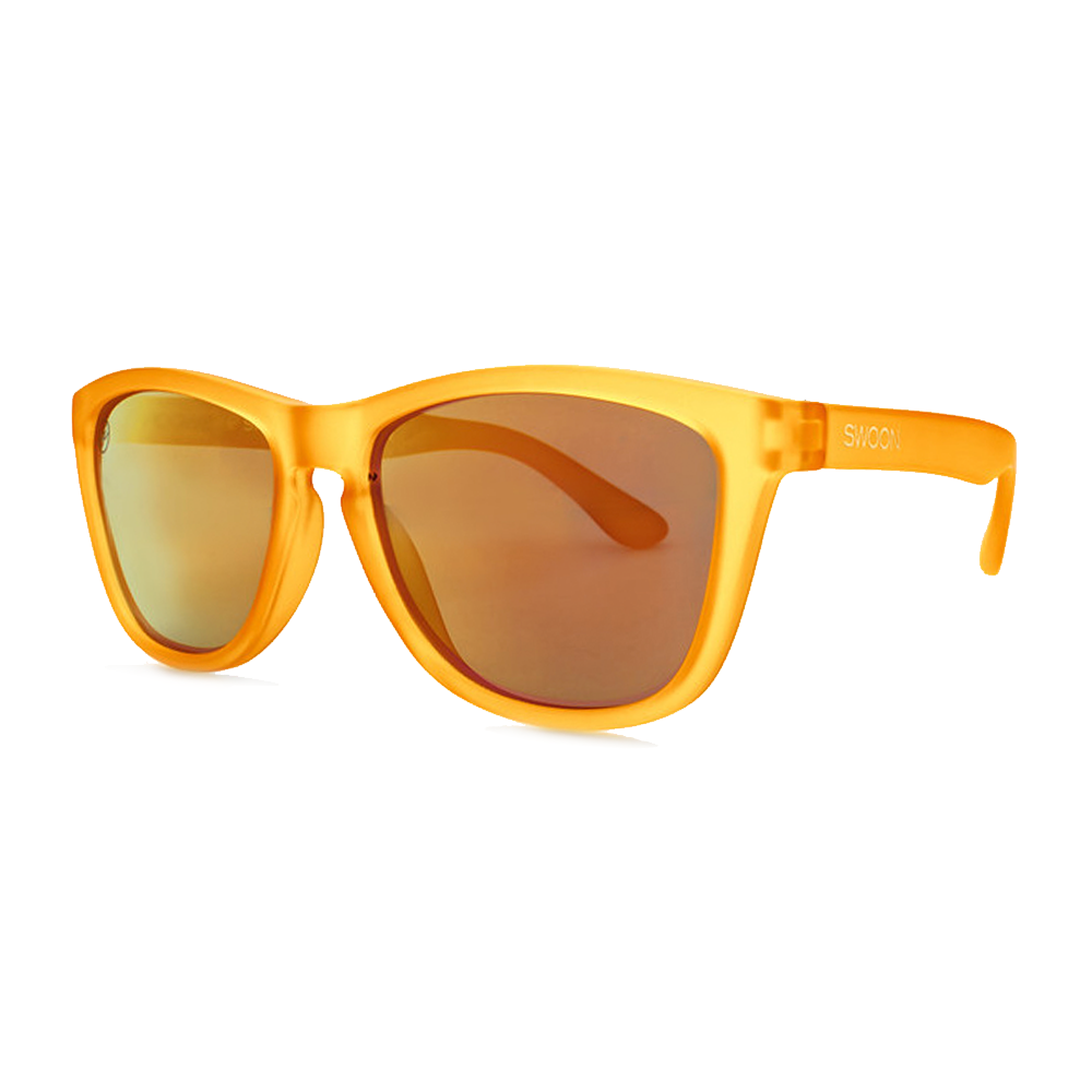 Polarized Matte Orange Frame Orange Mirror Sunglasses - Swoon Eyewear - Transylvania Side View 2