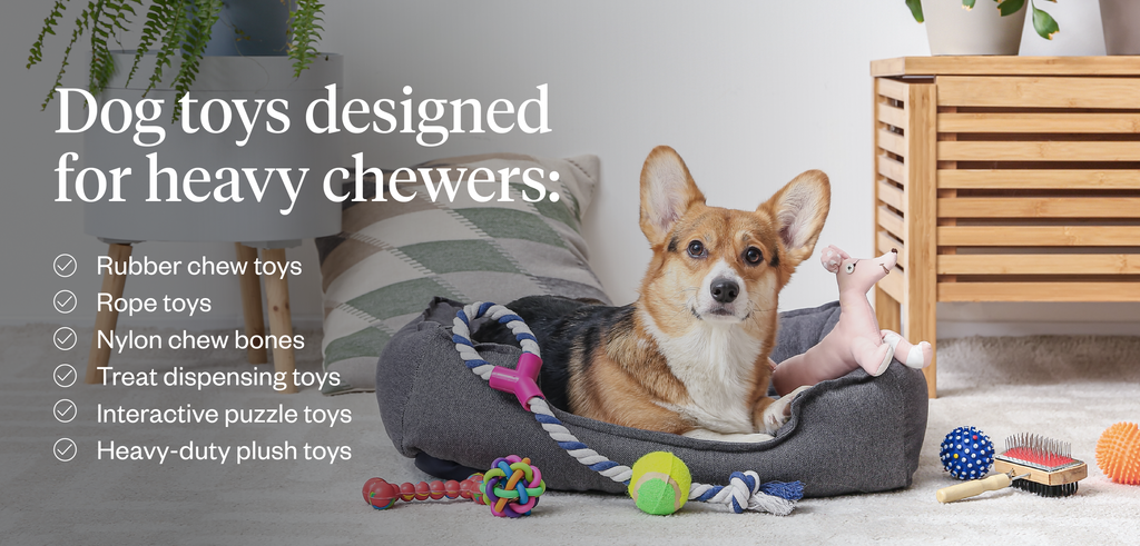 Dog toys designed for heavy chewers