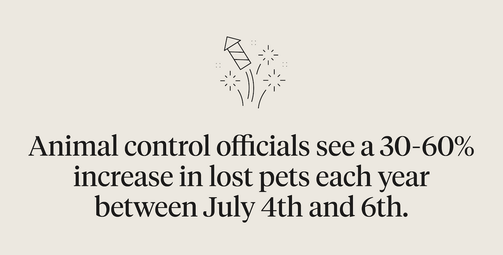 Animal control officials see a 30-60% increase in lost pets each year between July 4th and 6th
