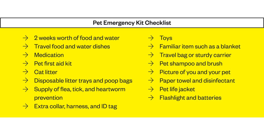 Pet emergency kit checklist