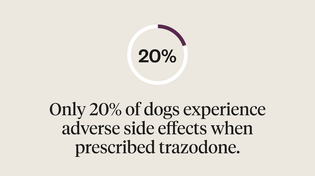 Only 20% of dogs experience adverse side effects when prescribed trazodone