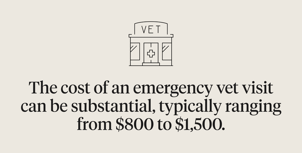 The cost of an emergency vet visit can range from $800 to $1,500