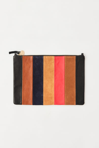 Clare V. Foldover Clutch with Tabs - Twilight Woven Checker