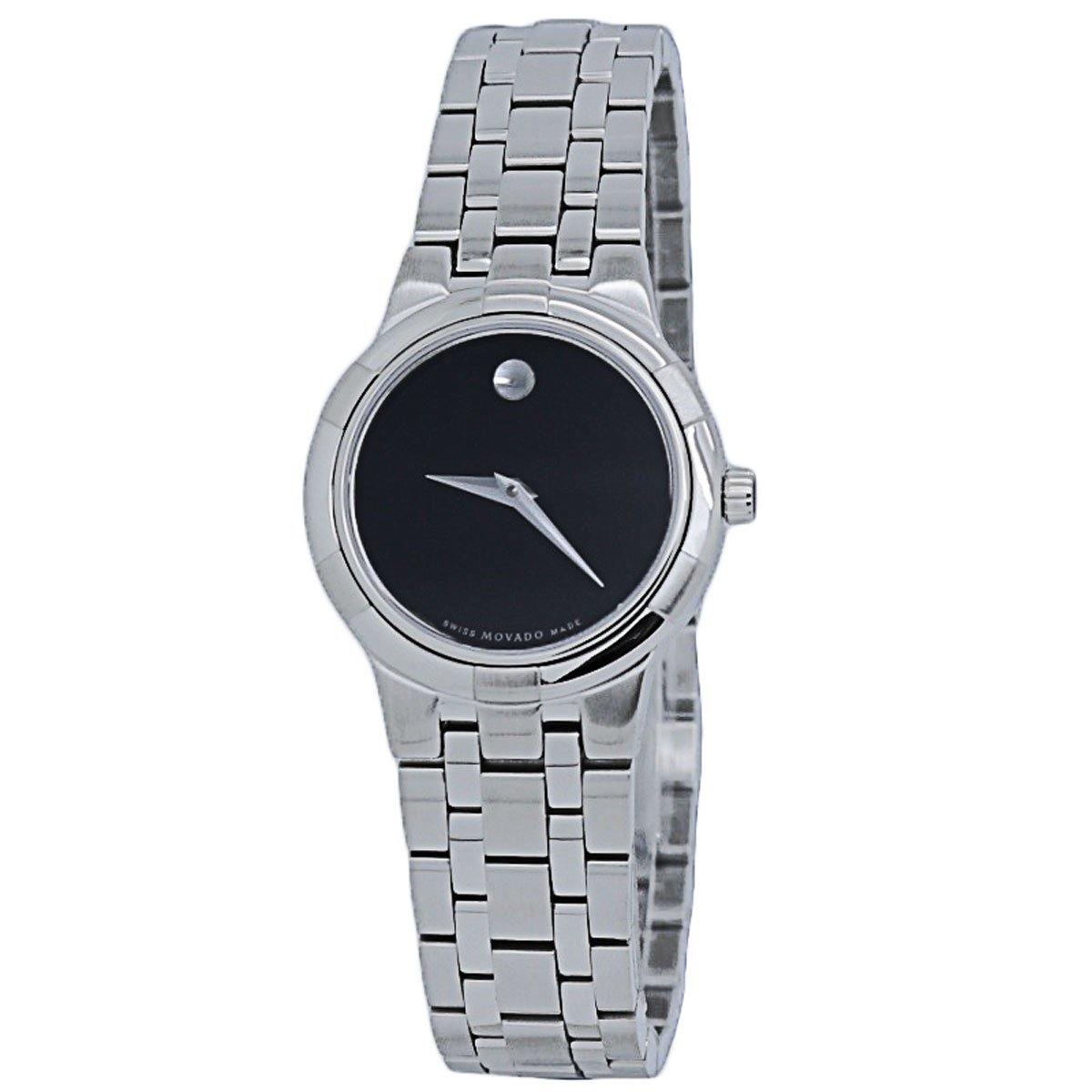  Movado Metio Black Dial Stainless Steel Ladies Watch 0606204 