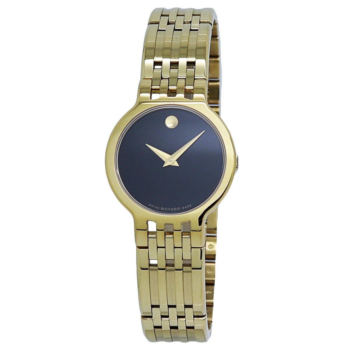  Movado Esperanza Black Dial Gold-Tone Ladies Watch 0607149 