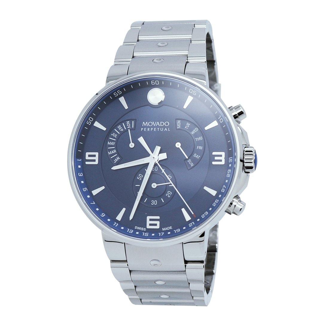  Movado Pilot Blue Dial Stainless Steel Men's Watch 0607410 