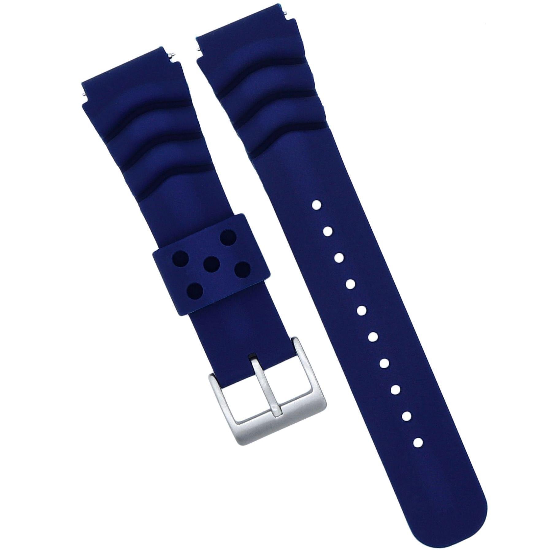  Blue Silicone Diver's Style Watch Band- Suitable for SEIKO DIVER WATCH CAL.7S26 