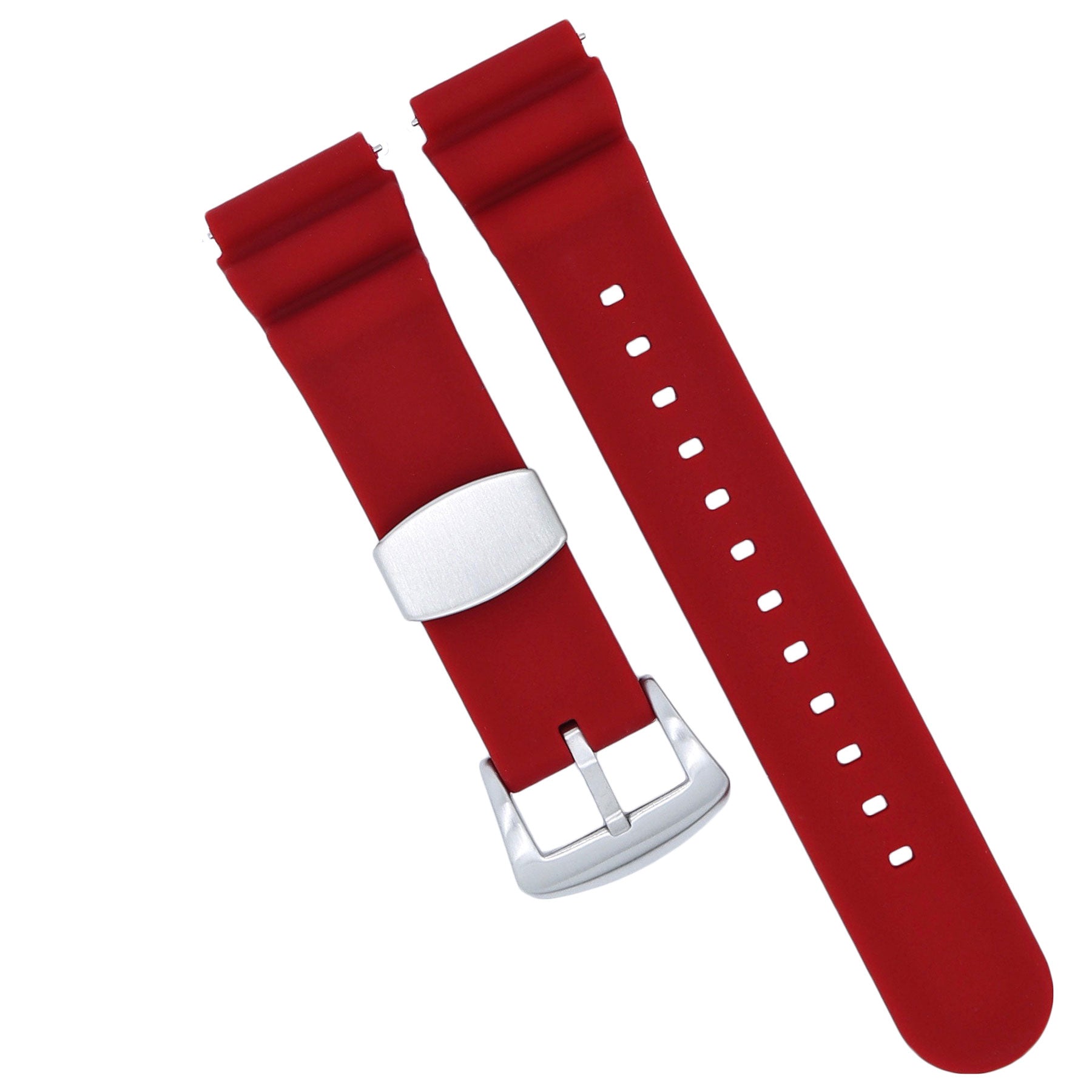  Red Soft Silicone Diver Watch Band- Replacement for Seiko Diver Watch 