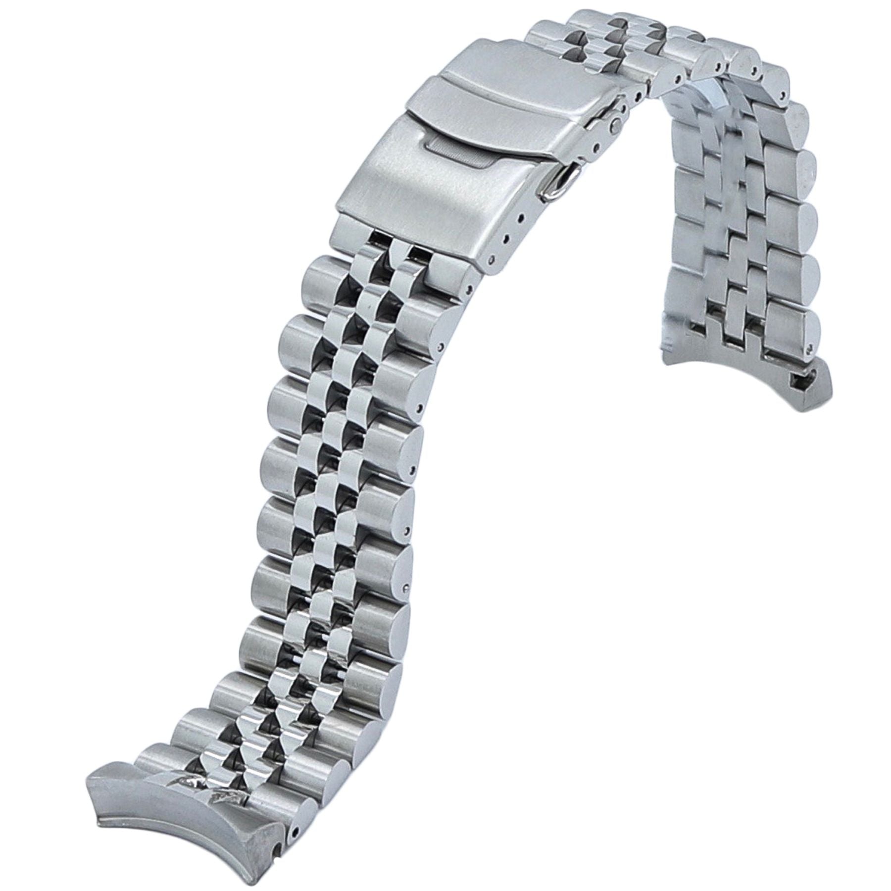 Solid 316L Stainless Steel Jubilee Watch Band - 22MM- Solid Curved End –  pass the watch