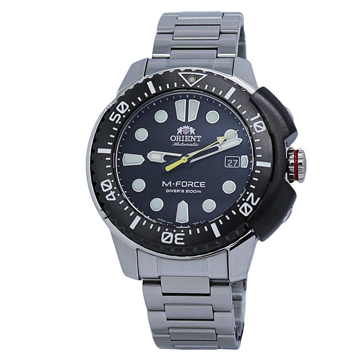  Orient M-Force Automatic Divers Black Dial Stainless Steel Men's Watch RA-AC0L01B 