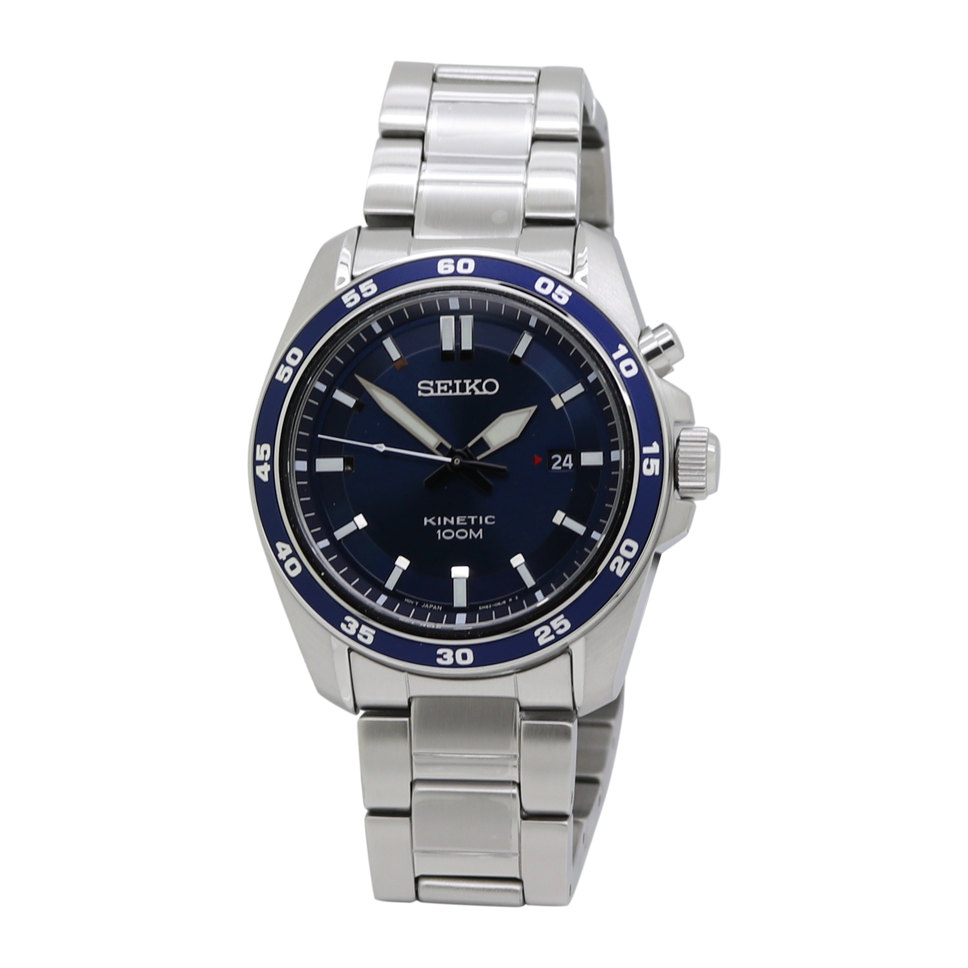  Seiko Kinetic Gents SKA783 Stainless Steel Blue Dial Men's Watch 