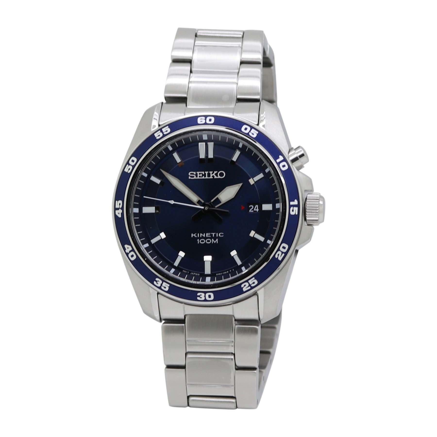 Seiko Kinetic Gents SKA783 Stainless Steel Blue Dial Men's Watch – pass the  watch