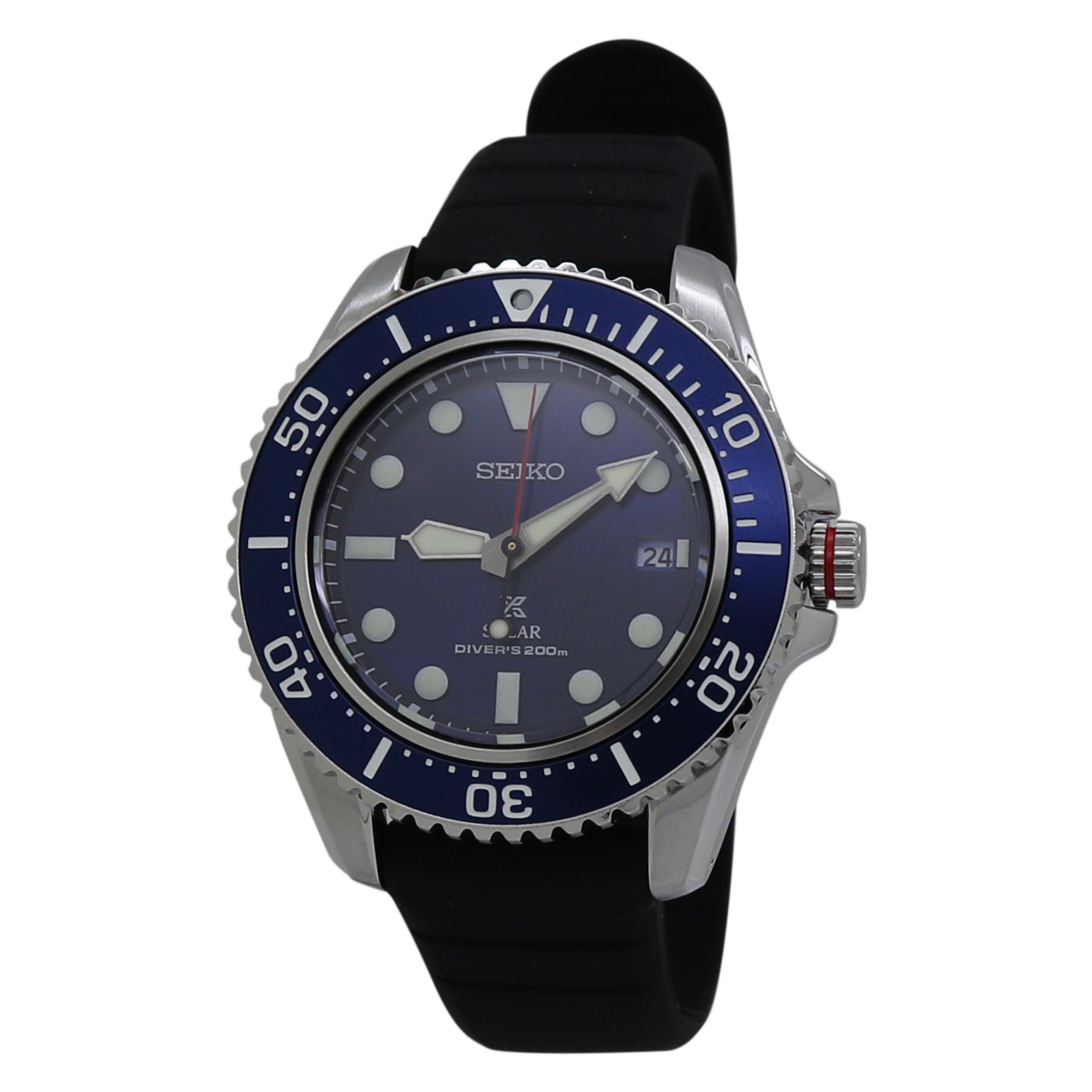  Seiko Prospex Men's Diver's Solar Blue Dial Stainless Steel Watch SNE593 