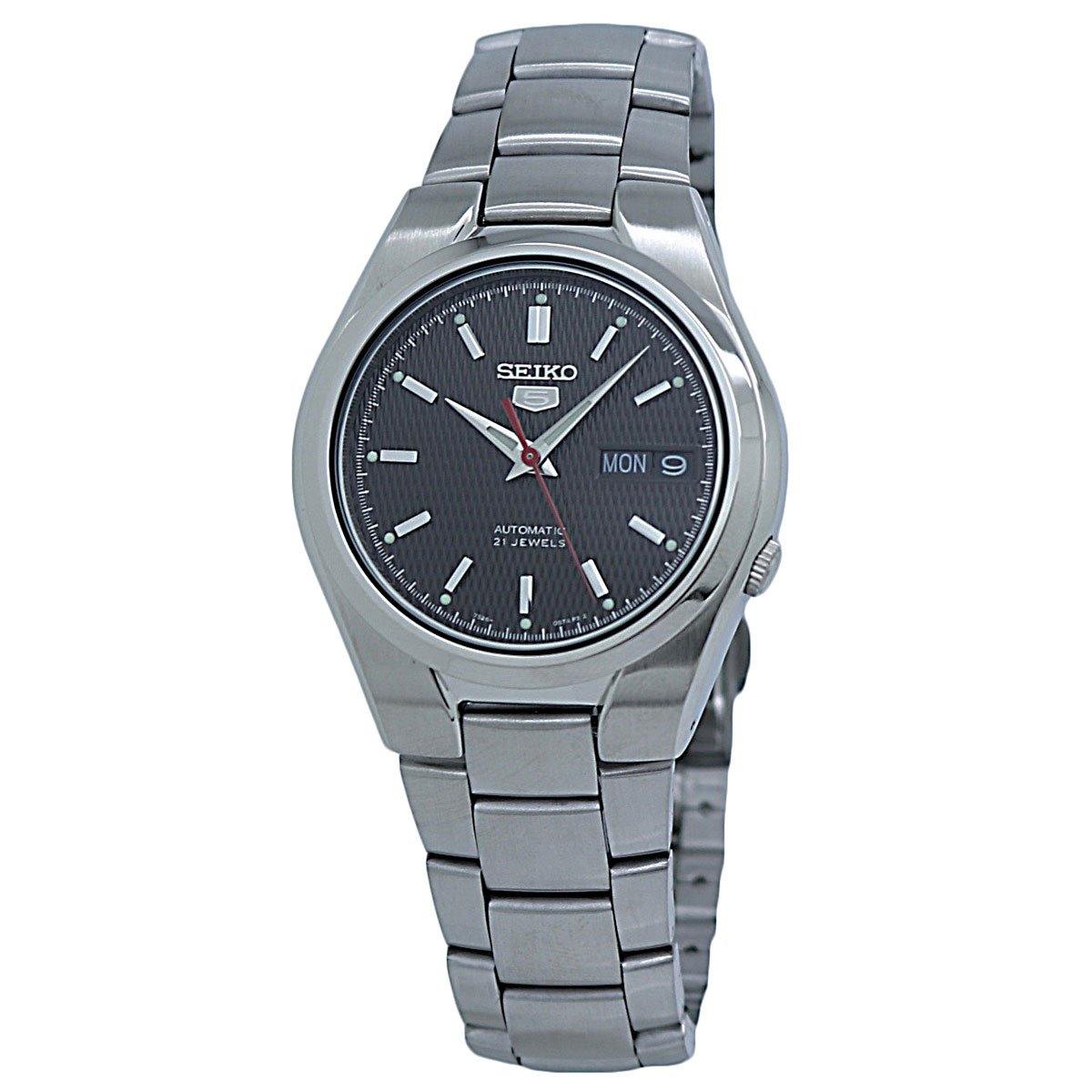  Seiko 5 21 Jewels Automatic Stainless Steel Men's Watch SNK607 